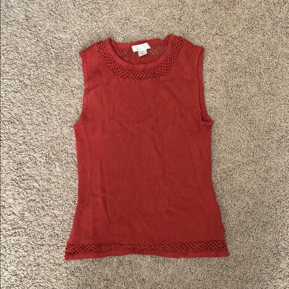 Red Form Fitting Christopher & Banks Shirt